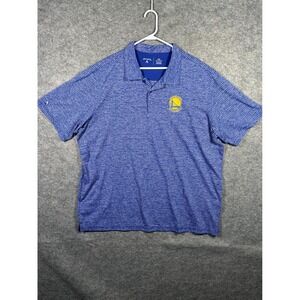 Golden State Warriors Antigua Polo Shirt‎ XXL Blue Stripe NBA Basketball